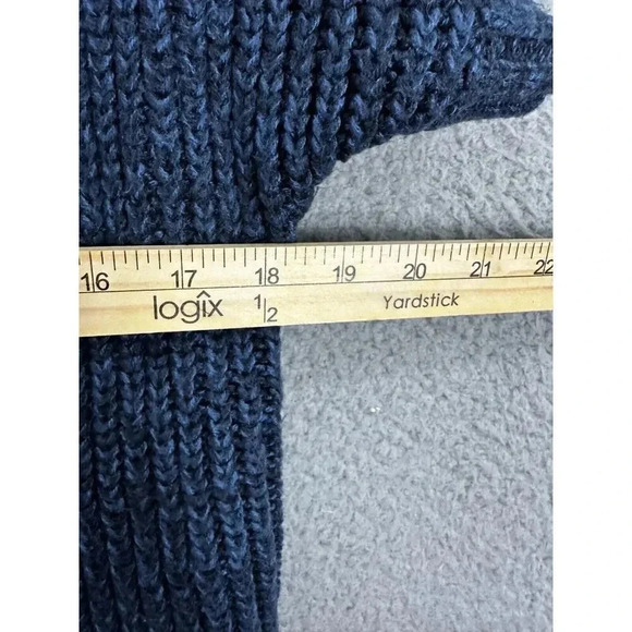 st. johns bay sweater dress womens large blue short sleeve v neck‎ pullover knit - Picture 4 of 6